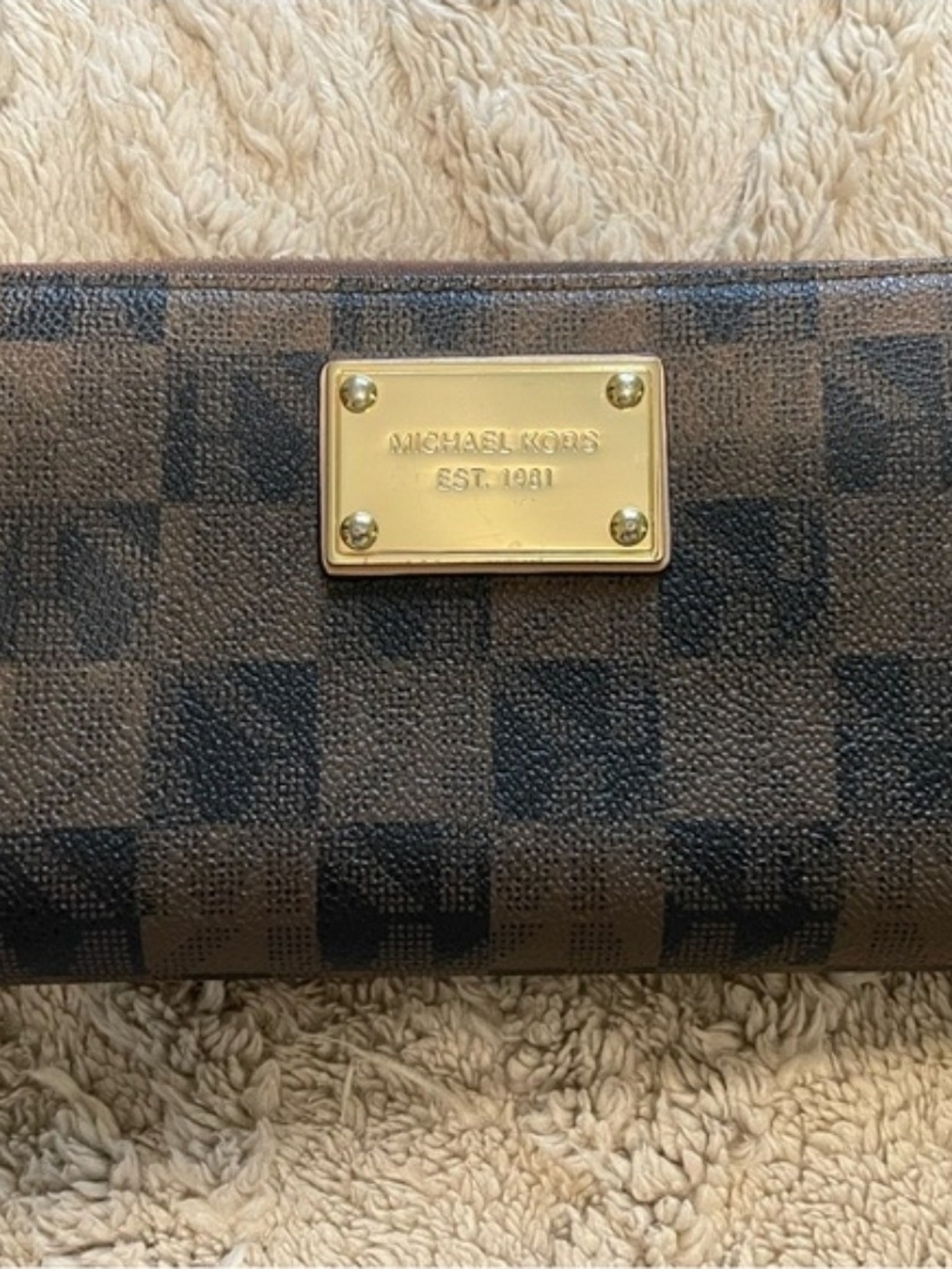 Michael Kors Brown Wallet with Gold Plaque